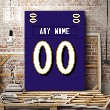 Baltimore Jersey Custom Canvas Print Wall Art for Boy Girl Men Women American Football Personalized Canvas Art